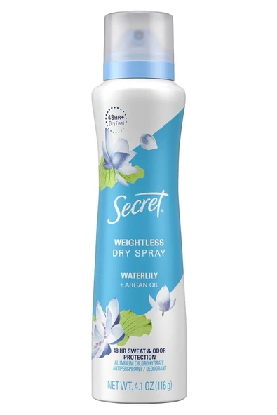 Secret Waterlily Antiperspirant Kuru Sprey Deodorant 116GR