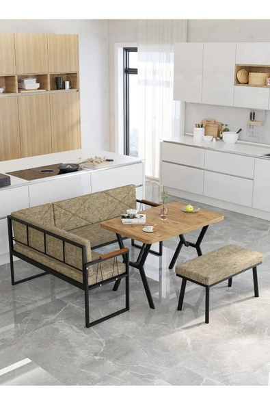 Mygusi Src 70x110cm Atlantik Masalı, Köşe Takımı, Mutfak, Balkon Köşe Takımı, Mutfak Masası Takımı - Cappucino - Resim 4