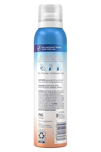Secret Whole Body Peach + Vanilla Blossom Alüminyumsuz Tüm Vücut Sprey Deodorant 99GR - 2