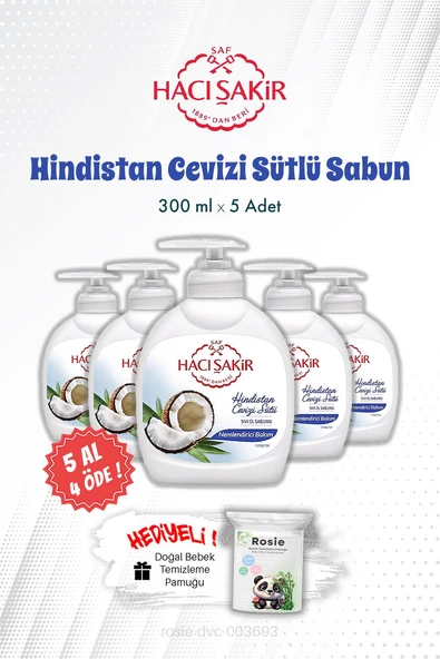 5 AL 4 ÖDE Hacı Şakir Hindistan Cevizi Sütlü Sıvı El Sabunu 300 ML ve ROSIE ürün görseli