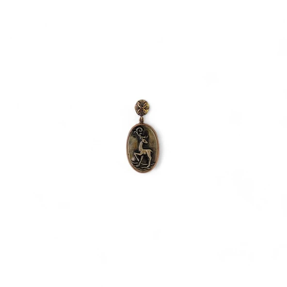 Elegant Senfoni Bronz Çini Taşlı Çelik Zincir Kolye - 2