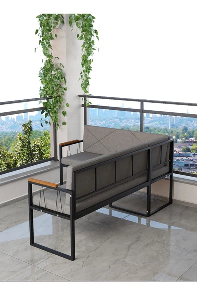 Src , Köşe Takımı, Mutfak, Balkon Köşe Takımı, Mutfak Masası Takımı - Koyu Gri - 2