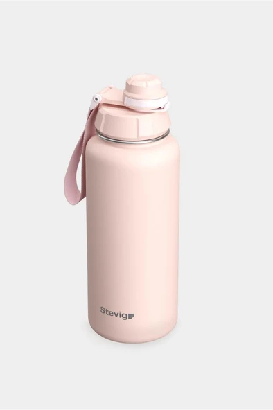 Stevig 1 Hand Leak-Proof Sızdırmaz Çelik Termos 1000 Ml Icy Pınk ST-219 - 3
