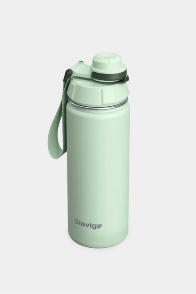 Stevig 1 Hand Leak-Proof Sızdırmaz Çelik Termos 500 Ml Smoke Green ST-221 - 3