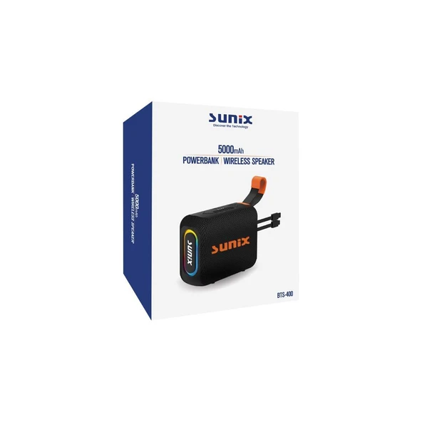 Sunix 5000 Mah Powerbank Özellikli Taşınabilir Bluetooth Hoparlör BTS-400 - 6
