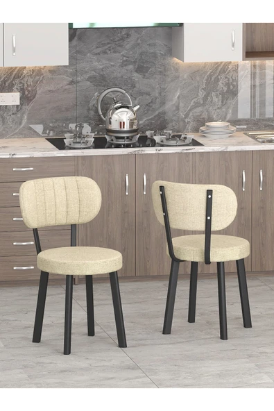 Azra Mutfak, Salon, Cafe Sandalyesi 1 Adet - Krem