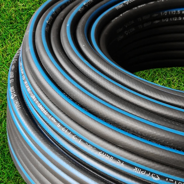 Termo Kauçuklu Bahçe Hortumu 30 Metre Dayanıklı 3 Katlı Sağlam Su Sulama Yıkama Hortum 12.5 mm 1/2" - 6