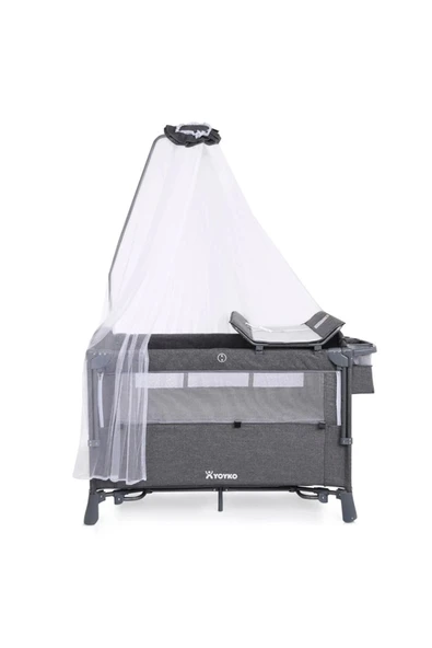 Yoyko Exclusive Comfort 8 In 1 Anne Yanı Park Yatak Oyun Parkı 70x110 - Gri