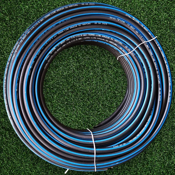 Termo Kauçuklu Bahçe Hortumu 30 Metre Dayanıklı 3 Katlı Sağlam Su Sulama Yıkama Hortum 12.5 mm 1/2" - 7