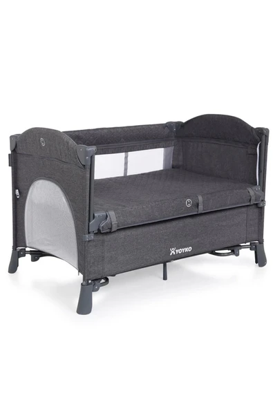 Yoyko Exclusive Comfort 8 In 1 Anne Yanı Park Yatak Oyun Parkı 70x110 - Gri - 2