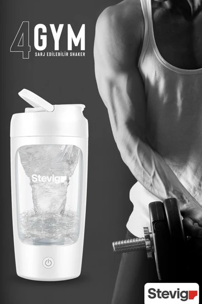 Stevig 4 Gym Şarj Edilebilir Elektrikli Protein Shaker 650 Ml White ST-226 - 4
