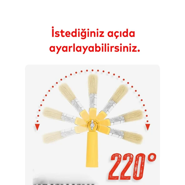 Robotik Boya Fırçası Kestirme Boyama Fırçası 180° Derece Kıvrılabilir Sap Takılabilir İç Dış Cephe - 4