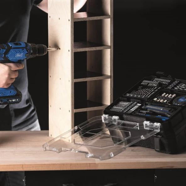 Scheppach C-DTB74/2-X Şarjlı Matkap 20V 2x2AH Akülü 74 Parça Aksesuar Seti - 3