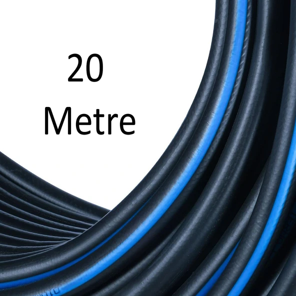 Termo Kauçuklu Bahçe Hortumu 20 Metre Dayanıklı 3 Katlı Sağlam Su Sulama Yıkama Hortum 12.5 mm 1/2" - Resim 4