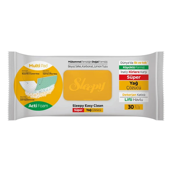 Sleepy Yüzey Temizlik Havlusu Yağ Çözücü Havlu 30 YaprakX4