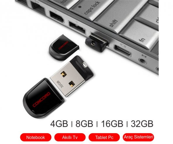 Concord 32 GB USB 2.0 Mini Lite Flash Bellek CUML32 - 3