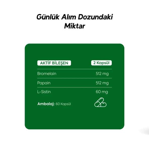 Bromelain-Papain-L-Sistin İçeren Gıda Takviyesi - 4