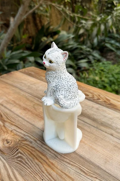 Kedi Pamuk Tekli Silikon Mum Kalıbı - 3