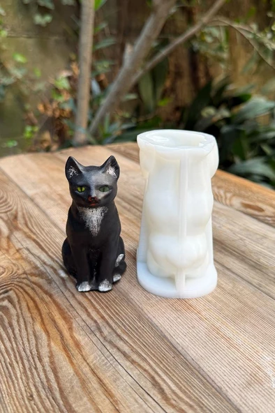 Kedi Kaju Tekli Silikon Mum Kalıbı ürün görseli