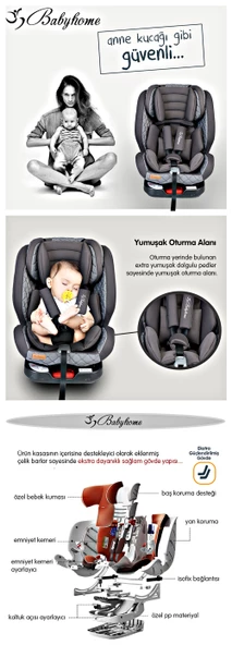 Baby Home 910 Nautilusfix 0 36 Kg İsofixli 360 Dönebilen Oto Koltuğu - 12