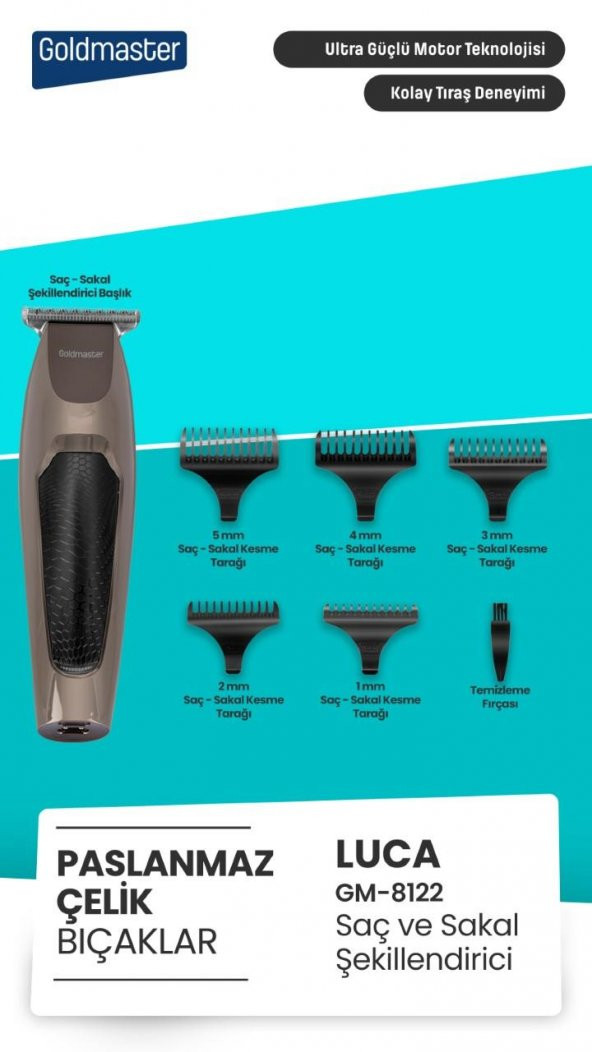 GOLDMASTER GM-8122 LUCA SAÇ SAKAL ŞEKİLLENDİRME MAKİNESİ - 7