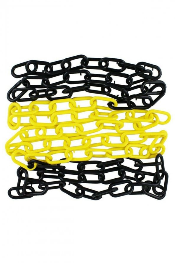Mfk 8 Mm 5 Metre Sarı Siyah Plastik Tafik/Park Zincir - 6