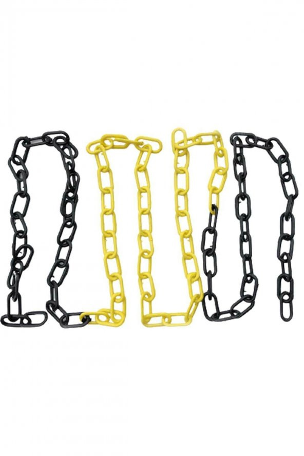 Mfk 8 Mm 5 Metre Sarı Siyah Plastik Tafik/Park Zincir - 9