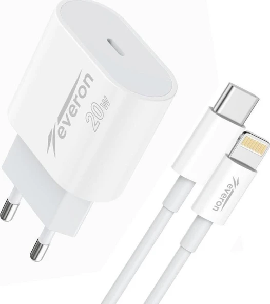 20W İphone 12 Pro Max. İle Uyumlu Type C to Lightning Hızlı Şarj Kablo Seti Evr013-I