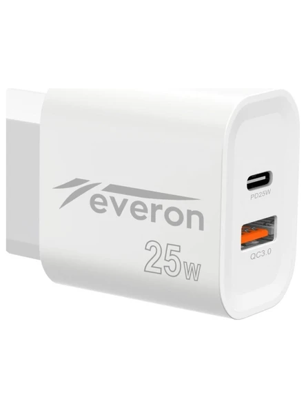 25 W Samsung Galaxy Z Flip 6 İle Uyumlu Hızlı Şarj Adaptörü – PD + Standart Usb Çıkışlı EVR-023 - 3