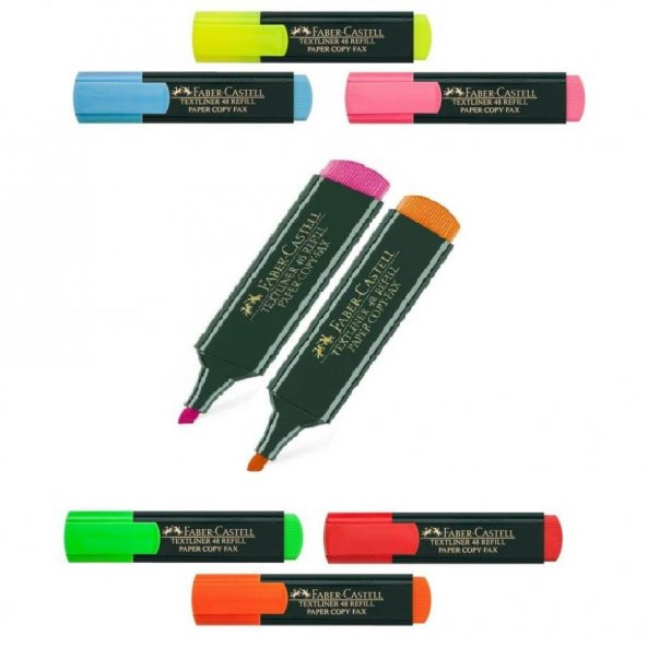 Fosforlu Kalem Pembe Turuncu İşaret Kalem Faber Castell 1548 Texliner Tüm Renkler 2 Adet