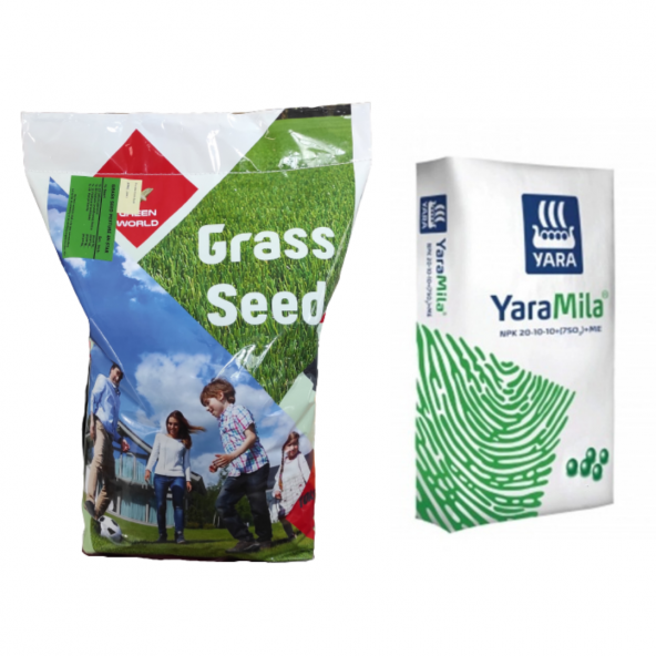 4'lü Star Karışım İthal Çim Tohumu - 5 KG + Çim Gübresi - 5 KG