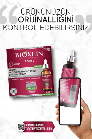 Bioxcin Forte Yoğun Saç Dökülmesine Karşı Bitkisel Saç Serumu 3 X 50 ml Lipozom Teknolojisi - Resim 2