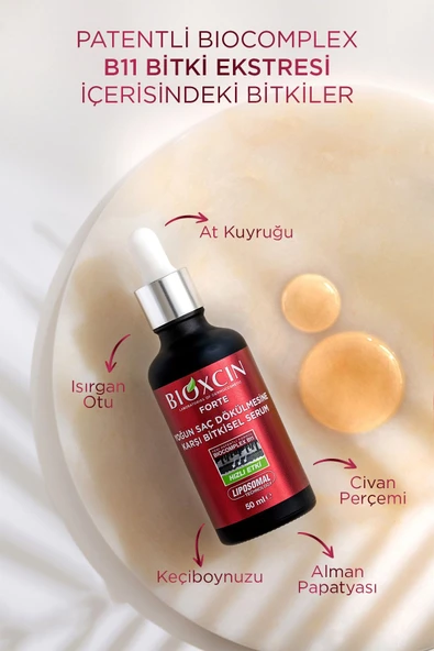 Bioxcin Forte Yoğun Saç Dökülmesine Karşı Bitkisel Saç Serumu 3 X 50 ml Lipozom Teknolojisi - Resim 4
