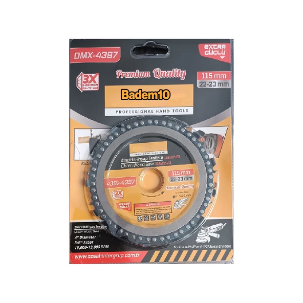 Zincirli Ahşap Testeresi 115 mm 4" Taşlama Makine Uyumlu Kesme Oyma Şekil Verme Testeresi 1 Adet - 2