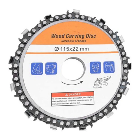 Zincirli Ahşap Testeresi 115 mm 4" Taşlama Makine Uyumlu Kesme Oyma Şekil Verme Testeresi 1 Adet - 5