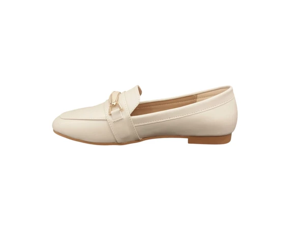 Ventes Toka Detaylı Yumuşak Rahat Taban Dar Kalıp Günlük Kadın Şık Babet Ayakkabı - 2