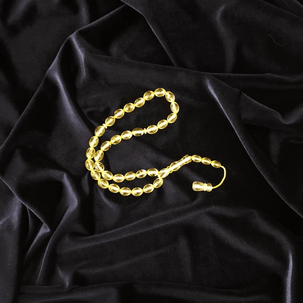 Kehribar Tespih Açık Sarı - Resim 3