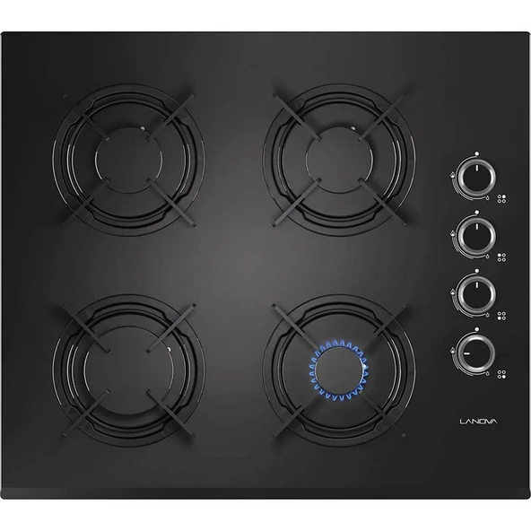 Lanova Black 3206B01 - G16400-201 - 3220B6 Siyah Cam Ankastre Set - 3