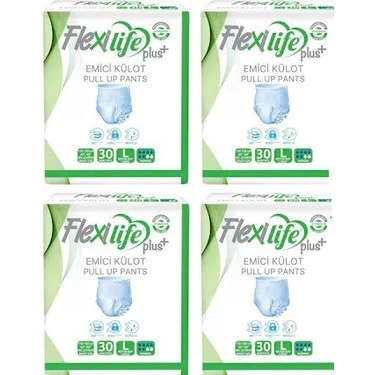 Flexi Life Plus Emici Külot Büyük Boy L 30'lu 4 Adet Hasta Bezi - 1