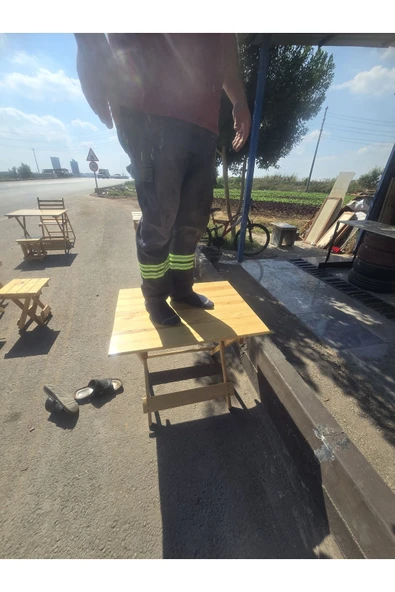 MASİF AHSAP KATLANABİLİR 60X75 MASA - 3