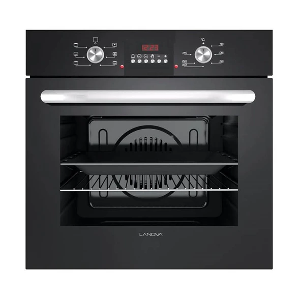 Lanova Crystal 3206B01 - G17402-101 - 3220B6 5'li Siyah Cam Ankastre Set - 2