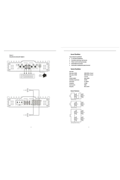 4150 WATT REİS AMFİ AMPLİFİKATÖR RS-4150.4 4 KANAL PROFESYONEL OTO AMFİ - Resim 4