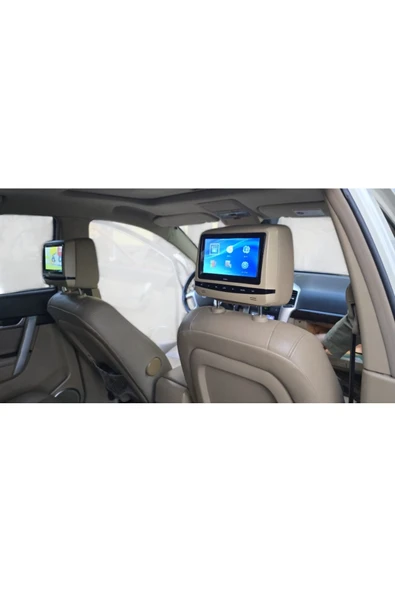 Koltuk Başlığı Monitör 2 Adet bej renk  7 Indc Usb/sd/