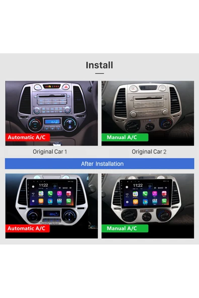 HYUNDAI İ20 2008-2014 Uyumlu MULTİMEDYA NAVİGASYON USB KAMERA CARPLAYER 4 RAM - Resim 2