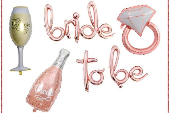 Beysüs Bride To Be Balon Seti Bekarlığa Veda Setleri Rose Şampanya Balon