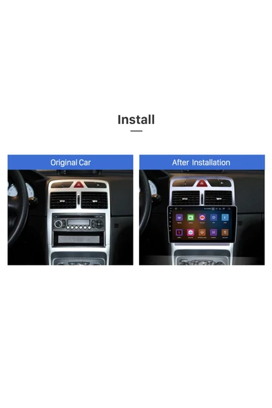 PEUGEOT 307 2002-2013 MULTİMEDYA NAVİGASYON USB KAMERA CARPLAYER 4 RAM - Resim 2