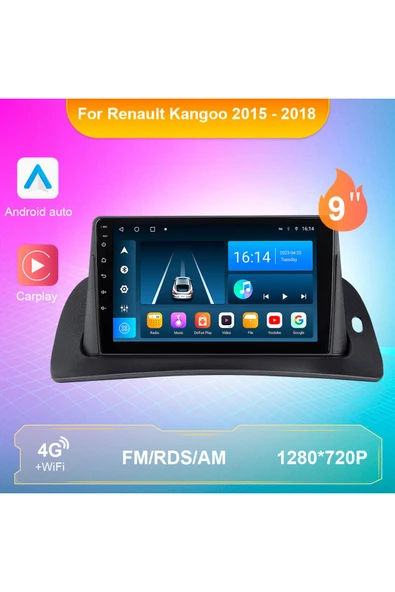 RENAULT KANGOO 2015-2018 MULTİMEDYA NAVİGASYON USB KAMERA CARPLAYER 4 RAM