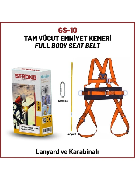 Strong GS-10 Tam Vücut Bel Destekli Ayarlanabilir Paraşüt Tipi Emniyet Kemeri - 2