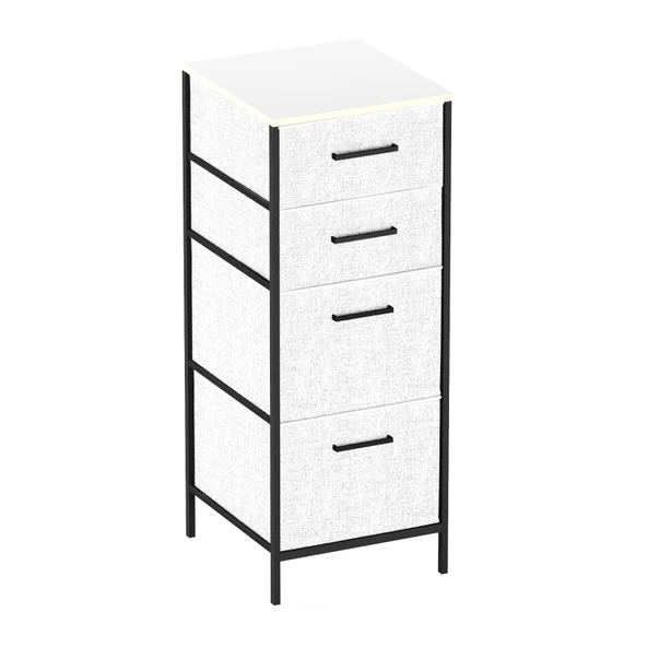 Çok Amaçlı Dolap 4 Çekmeceli Komodin Sehpa Gri 1612 - 8