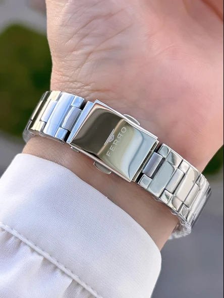 Ferro Çelik Kordon İTALIAN DESIGN 3 Atm Suya Dayanıklı 2 Yıl Garantili Kadın Kol Saati+Bileklik 86-M5 - 3